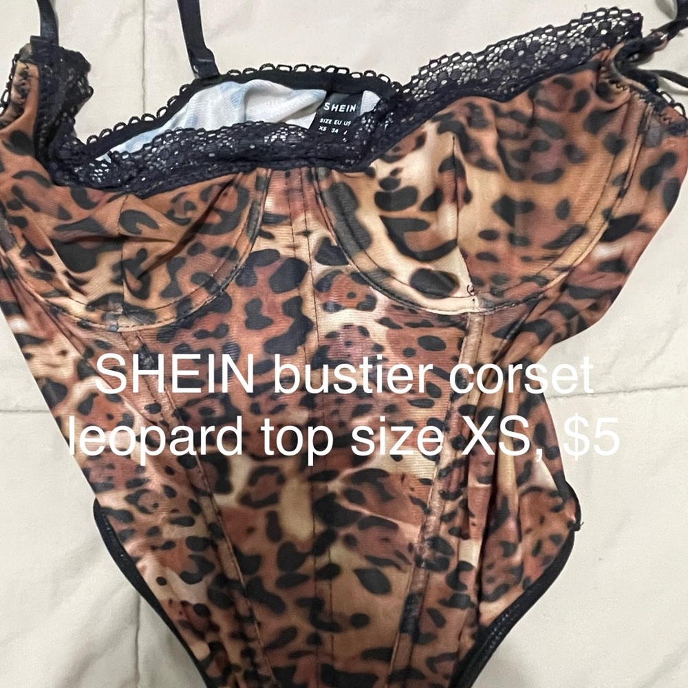 SHEIN Animal Print Bustier Corset